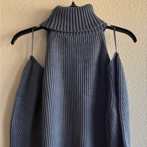 Zara Gray Ribbed Turtleneck Sweater